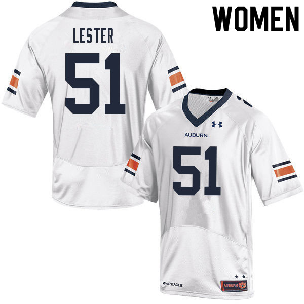 Women #51 Barton Lester Auburn Tigers College Football Jerseys Sale-White
